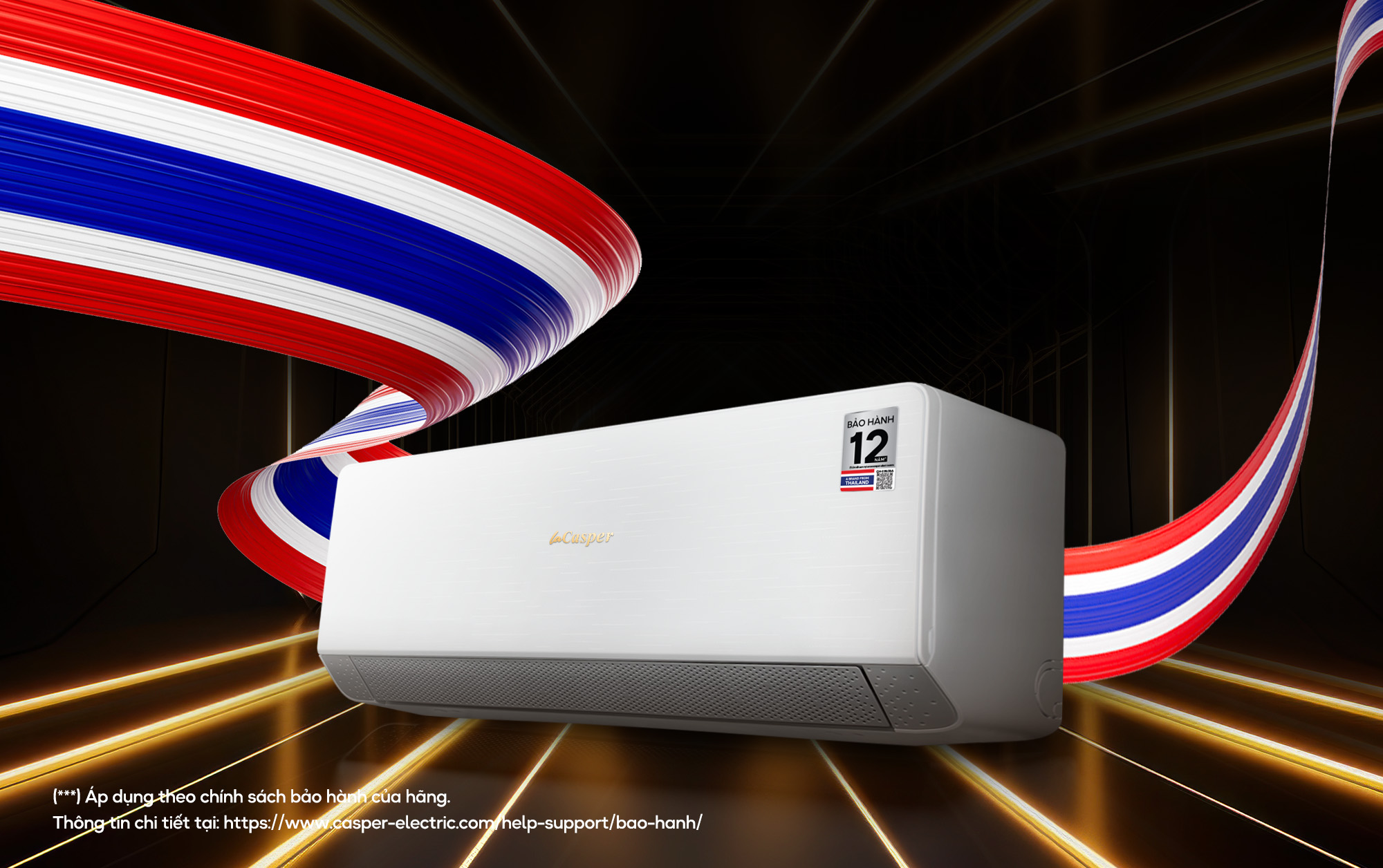 Xuất xứ Thái Lan và bảo hành máy nén Inverter – Casper XC-09IU38