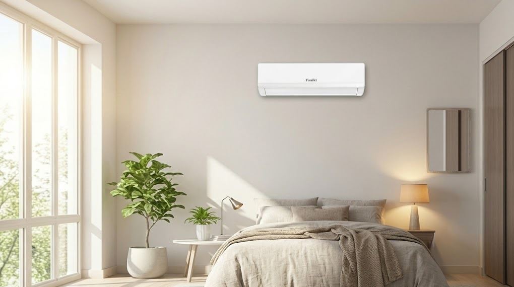 Minh họa bố trí máy lạnh Funiki HIC18TMM-6 trong phòng ngủ