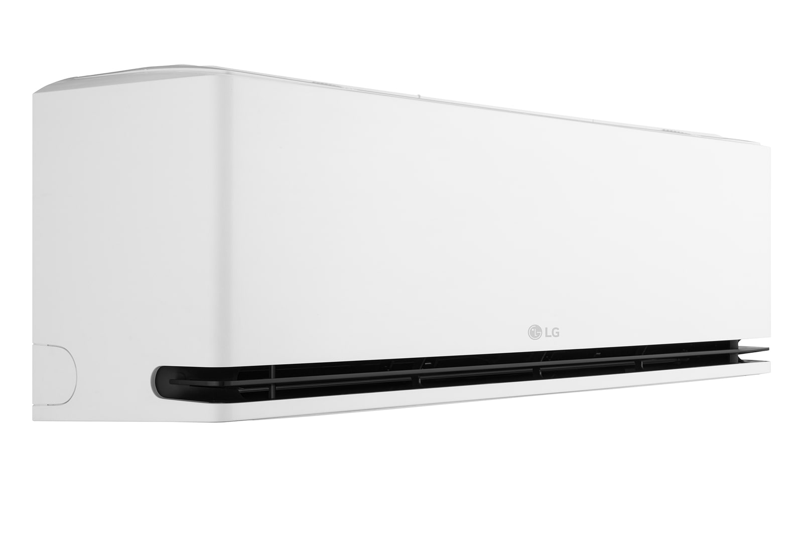 Góc nhìn chéo thân dàn lạnh màu trắng trên trang LG IDC24M2