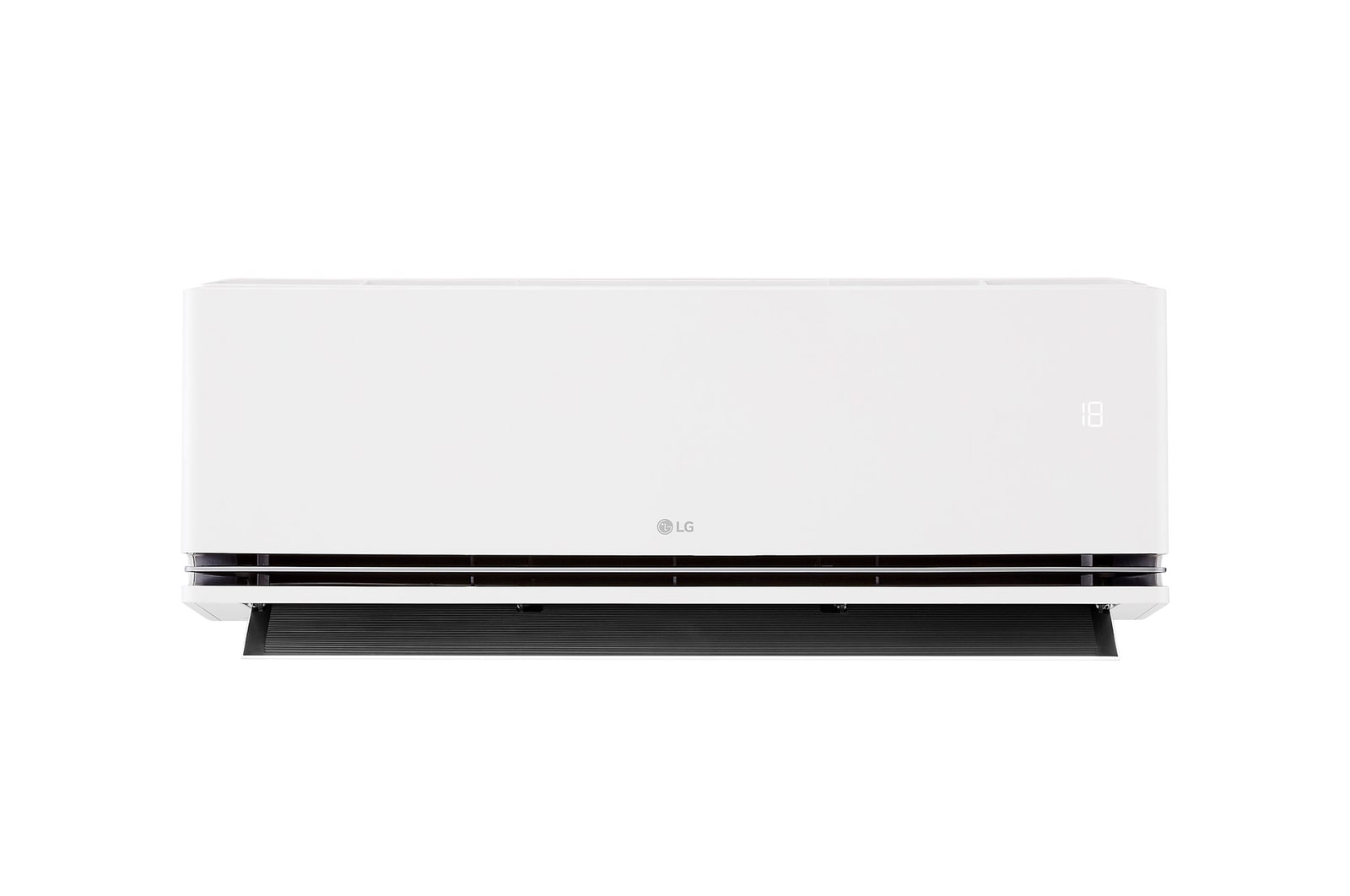Dàn lạnh nhìn chính diện với cửa gió mở trên trang LG IDC18M2