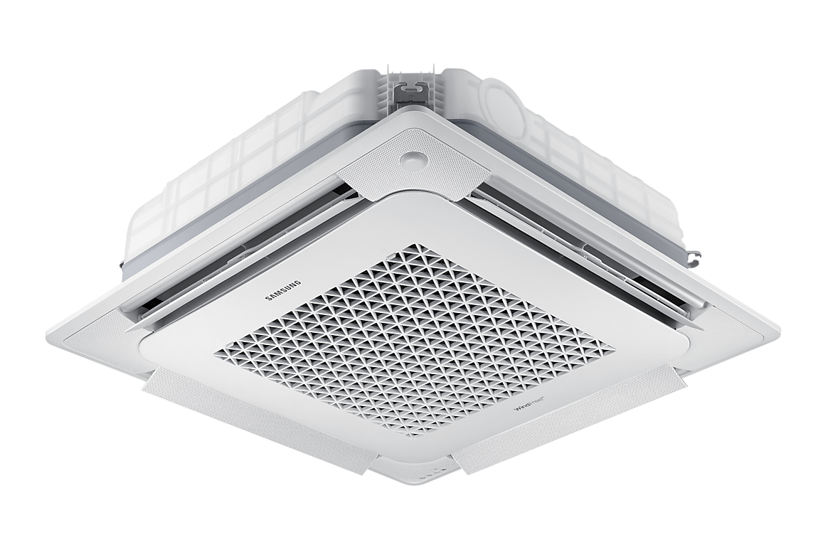 Máy lạnh Samsung cassette 4 hướng WindFree™ F-AC071TN4DKC, góc nghiêng bên trái, cửa gió mở