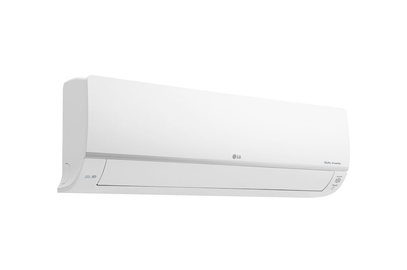 Máy lạnh LG V18API1 nhìn chéo phía trái, cửa gió đóng