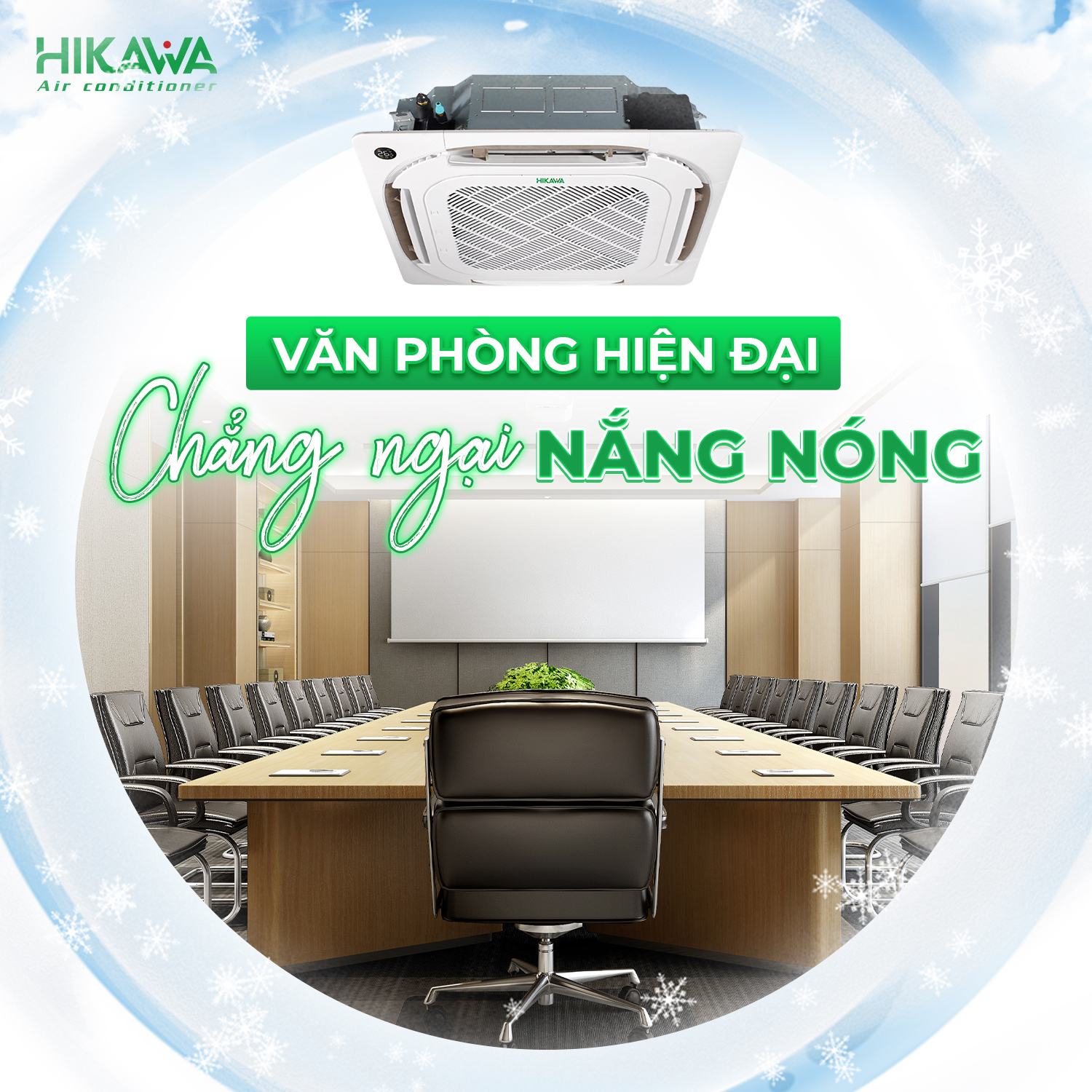 Minh họa cách bố trí máy lạnh HI-CC60MT/HO-CC60MT