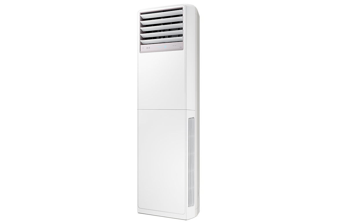 Máy lạnh tủ đứng Samsung Inverter F-AC030BNPDKC, góc nghiêng bên phải với cửa gió mở