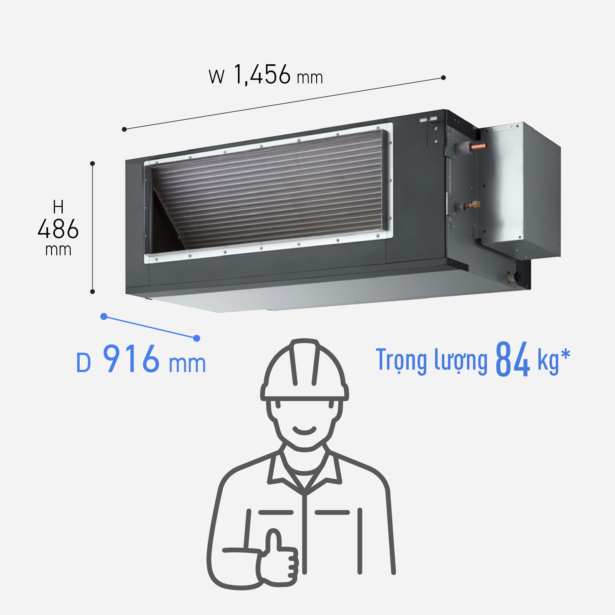 Kết cấu tháo rời thuận tiện khi đưa máy vào công trình