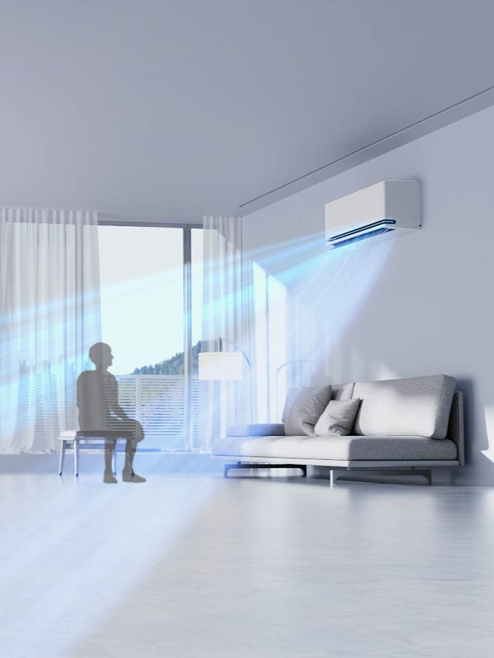 Hình minh họa AI Air điều chỉnh luồng gió trong phòng