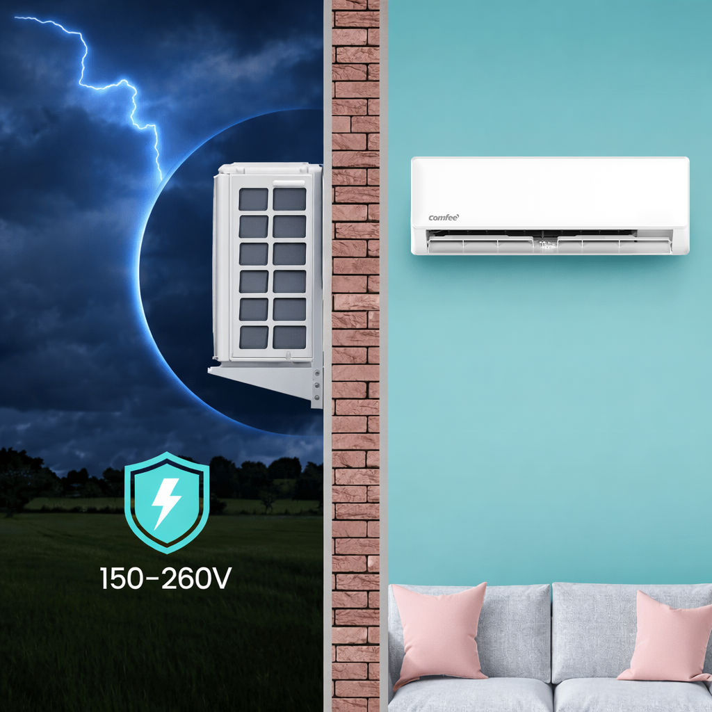 Minh họa khả năng thích ứng với nguồn điện trên trang máy lạnh Comfee CFS-18FGYF