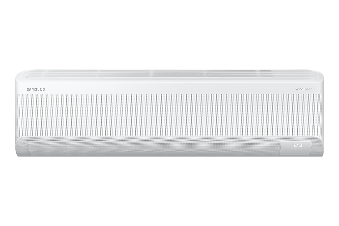 Mặt trước dàn lạnh màu trắng, cánh gió đóng Samsung F-AR60H24D1MW