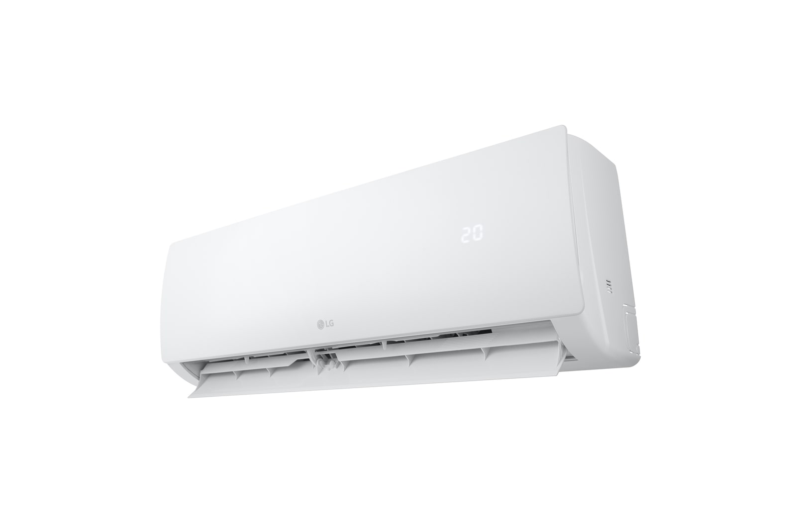 Góc thấp từ bên trái, cửa gió mở của máy lạnh LG IFC12M1