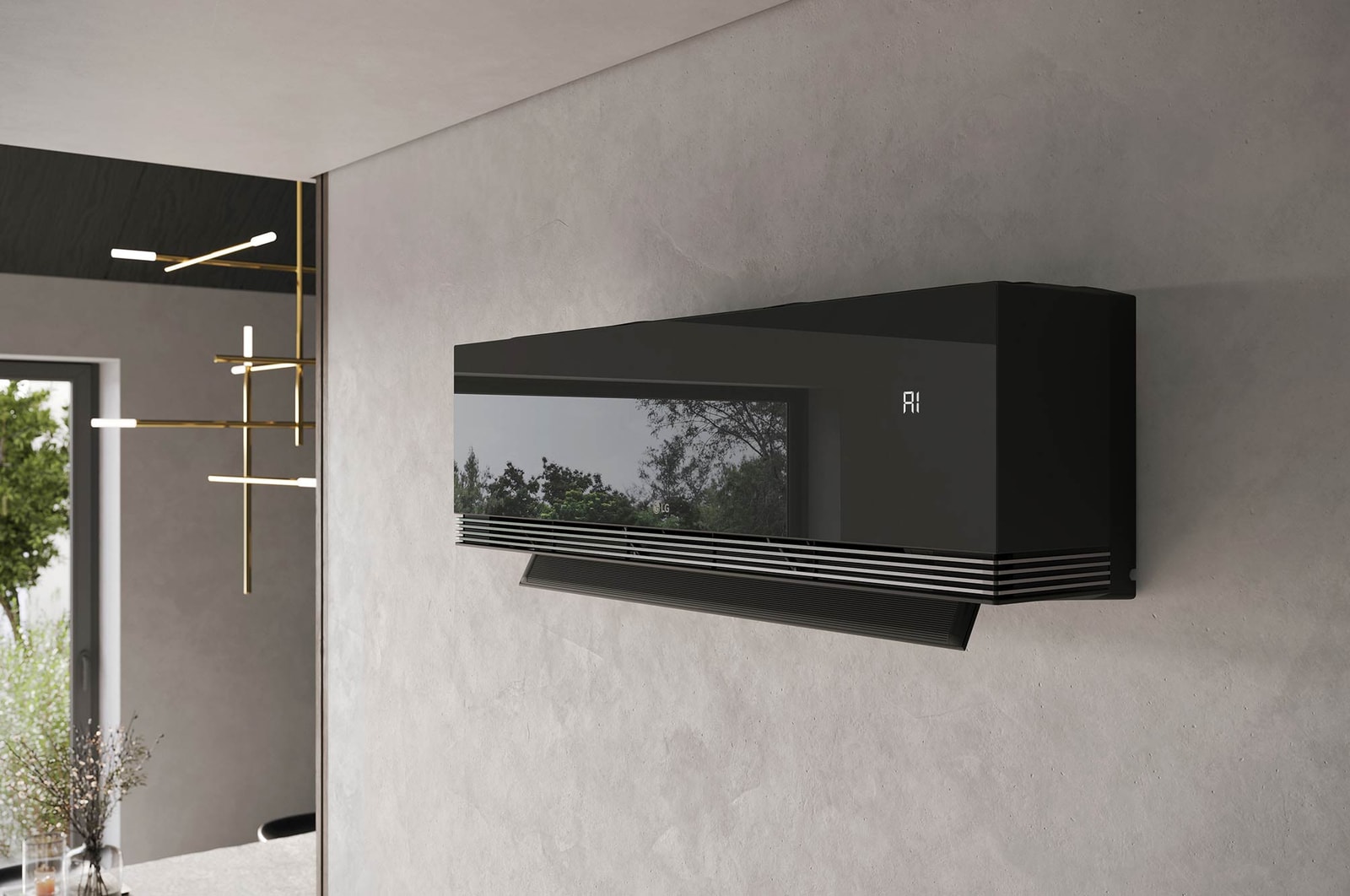 Bề mặt gương phản chiếu nhìn chính diện của LG IAC18B1
