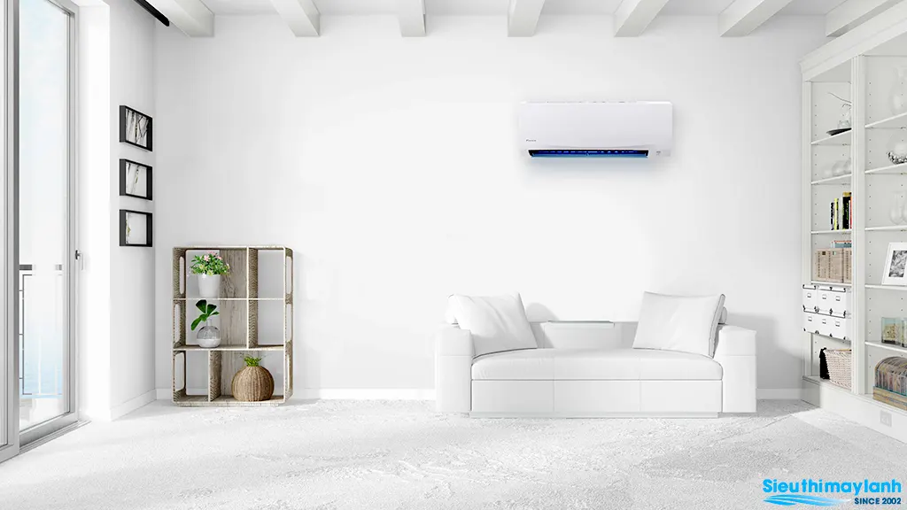 Minh họa luồng gió của dòng Daikin FTF-X trong phòng