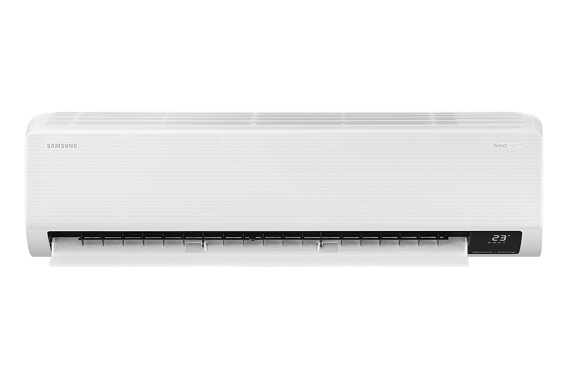 Mặt trước dàn lạnh màu trắng, cánh gió mở Samsung F-AR24CYFCA-4G