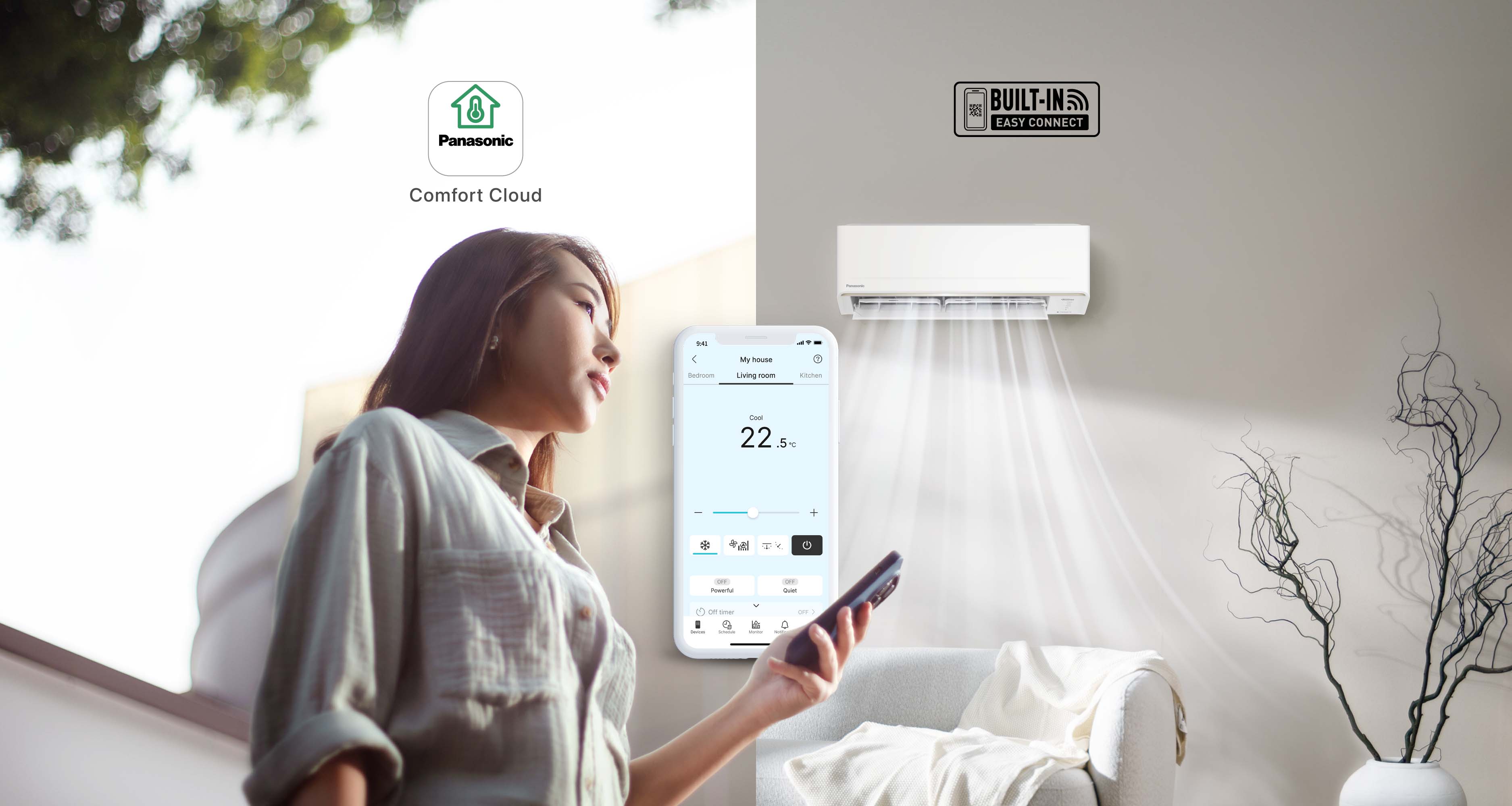Điều khiển các phòng từ Panasonic Comfort Cloud trên máy lạnh Panasonic PU18CKH-8D