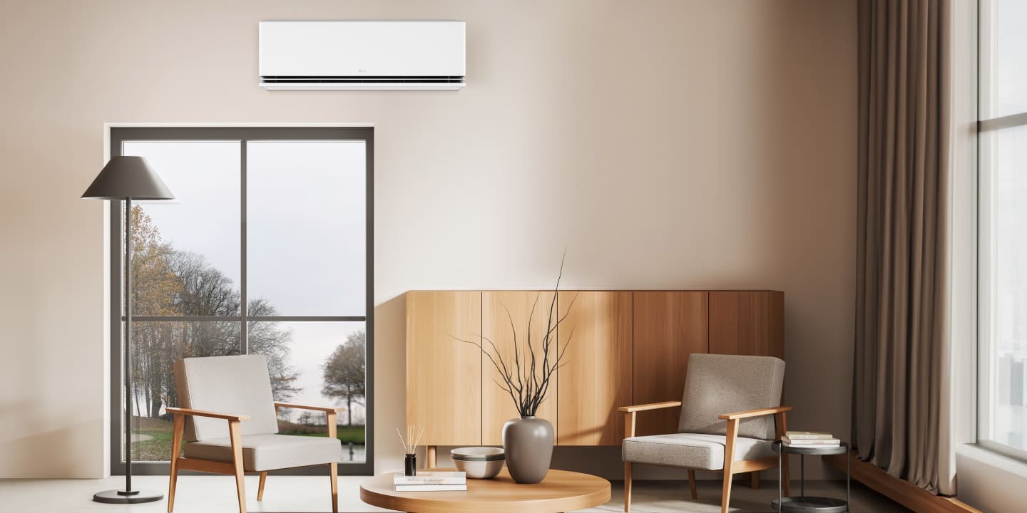 Máy lạnh LG trong không gian minh họa chức năng làm sạch toàn diện