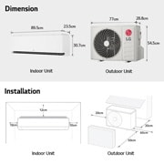 Mặt trước với cửa gió mở của máy lạnh LG IPC09M1