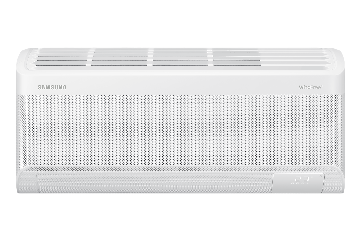 Mặt trước dàn lạnh màu trắng, cánh gió đóng Samsung F-AR60H10D1MW