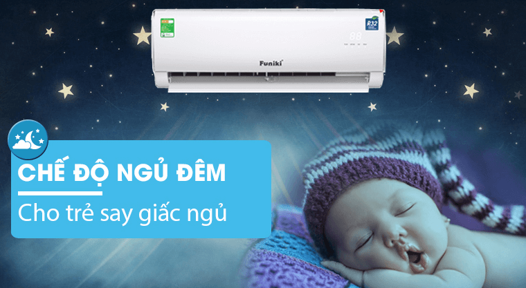 Minh họa dễ chịu hơn trong thời gian ngủ trên máy lạnh Funiki HSC-12TMU