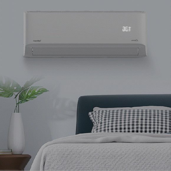 Minh họa hiển thị nhiệt độ và thao tác hằng ngày trên trang máy lạnh Comfee CFS-18VDGF-V