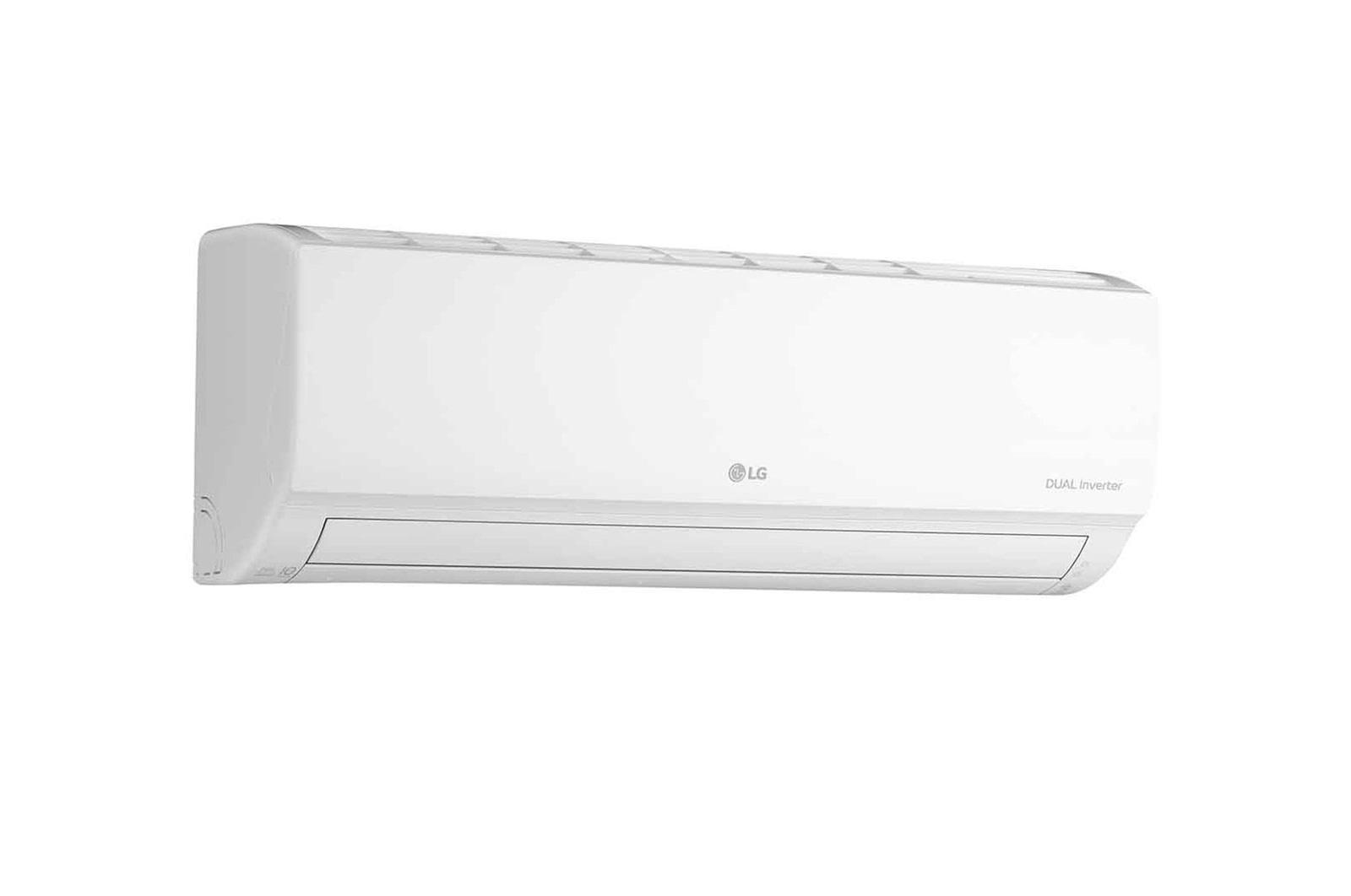 Máy lạnh LG IEC09G1 nhìn chéo bên trái, cửa gió đóng