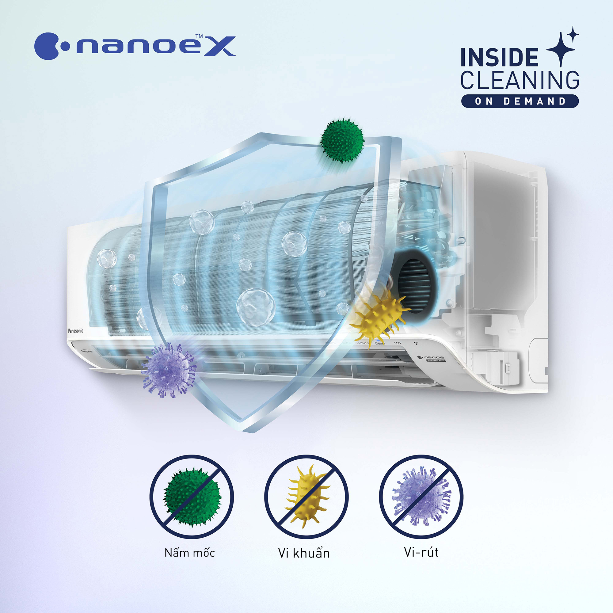 Chạy vệ sinh bên trong khi cần chăm sóc dàn lạnh trên máy lạnh Panasonic U9ZKH-8