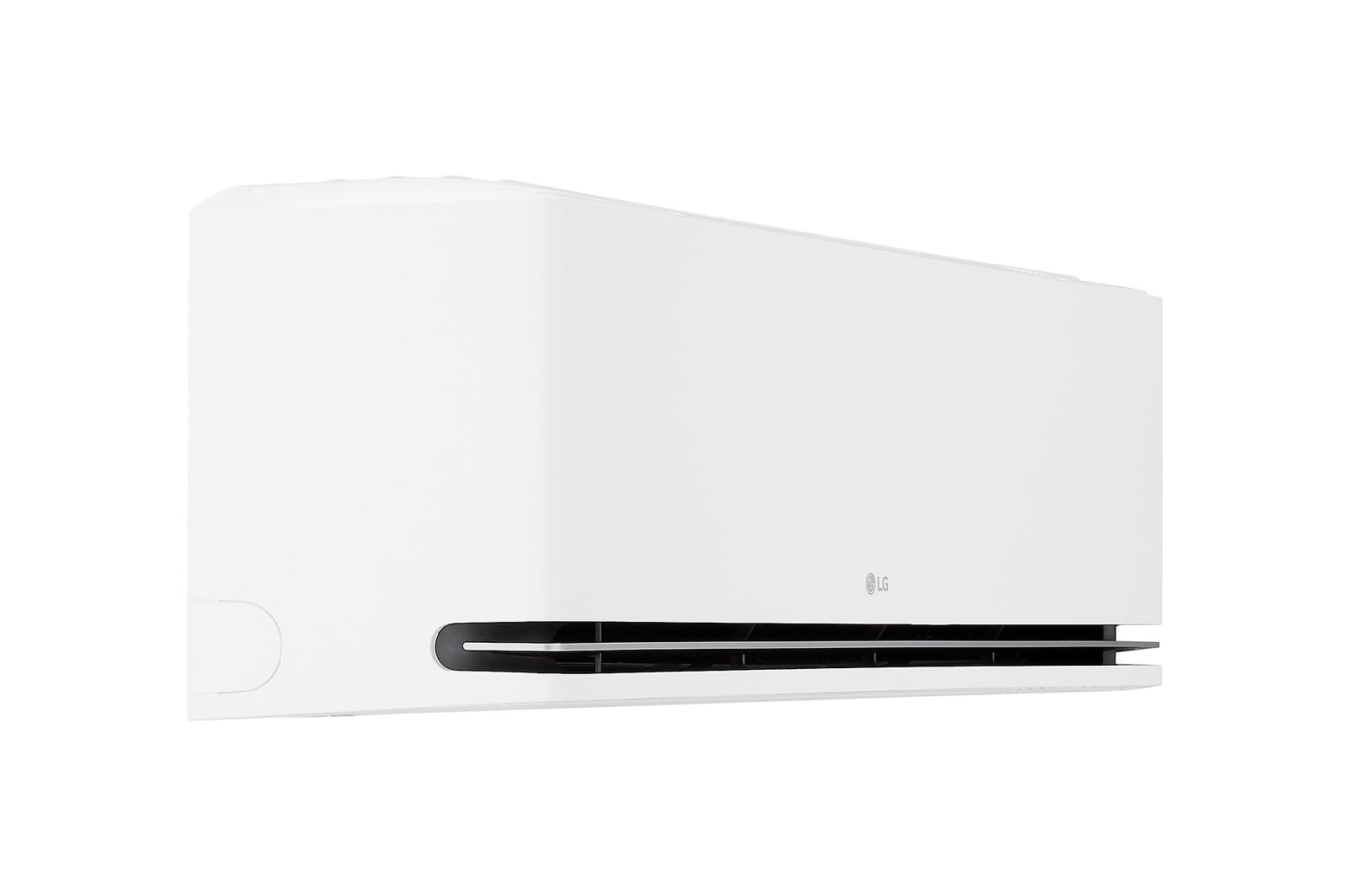 Dàn lạnh nhìn chéo, thể hiện thân máy và khe gió trên trang LG IDC18M2