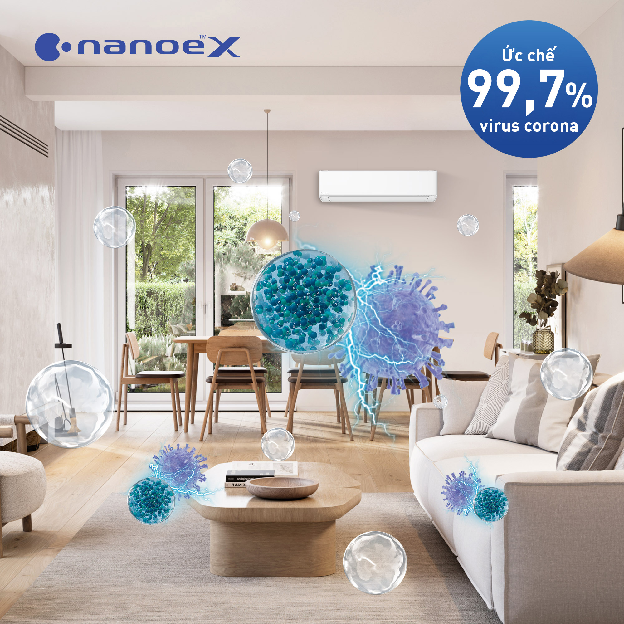 Dữ liệu Texcell về nanoe™ X với SARS-CoV-2 trên bề mặt trên máy lạnh Panasonic U9ZKH-8