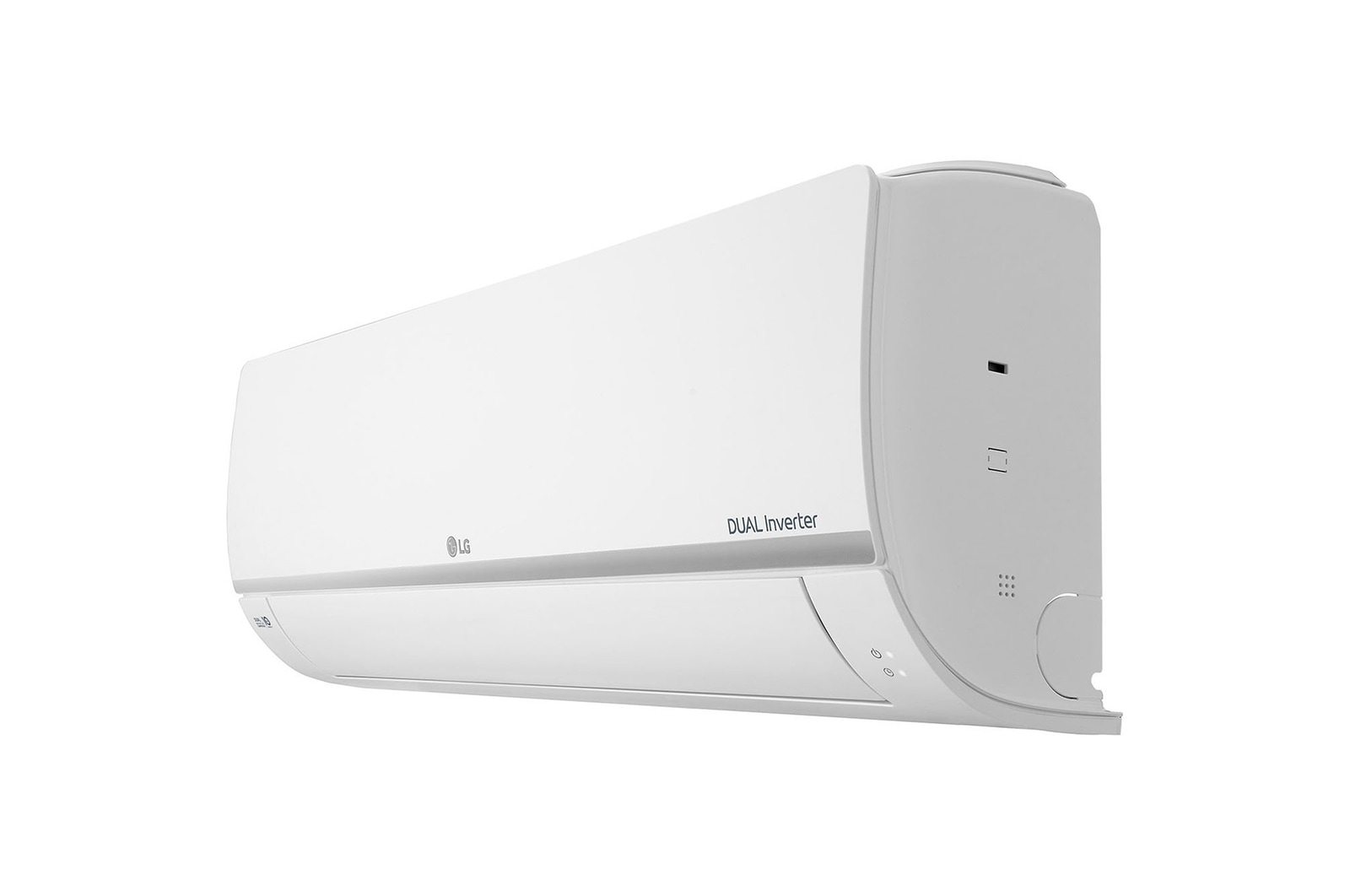 Cận cảnh cạnh bên và mặt trước của máy lạnh LG IOC12S1