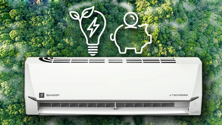 Minh họa tính năng tiết kiệm điện của Sharp AH-XP13CSWA