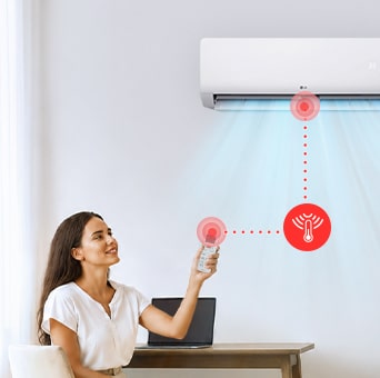 Hình minh họa cảm biến nhiệt tại dàn lạnh và điều khiển từ xa