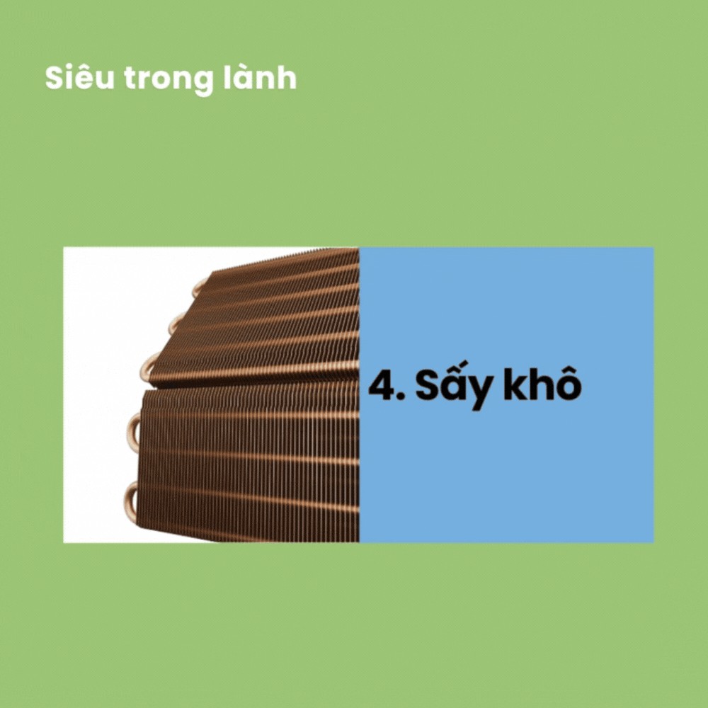 Minh họa ai frost clean hỗ trợ làm sạch bằng băng trên trang máy lạnh Comfee CFS-13VDMF