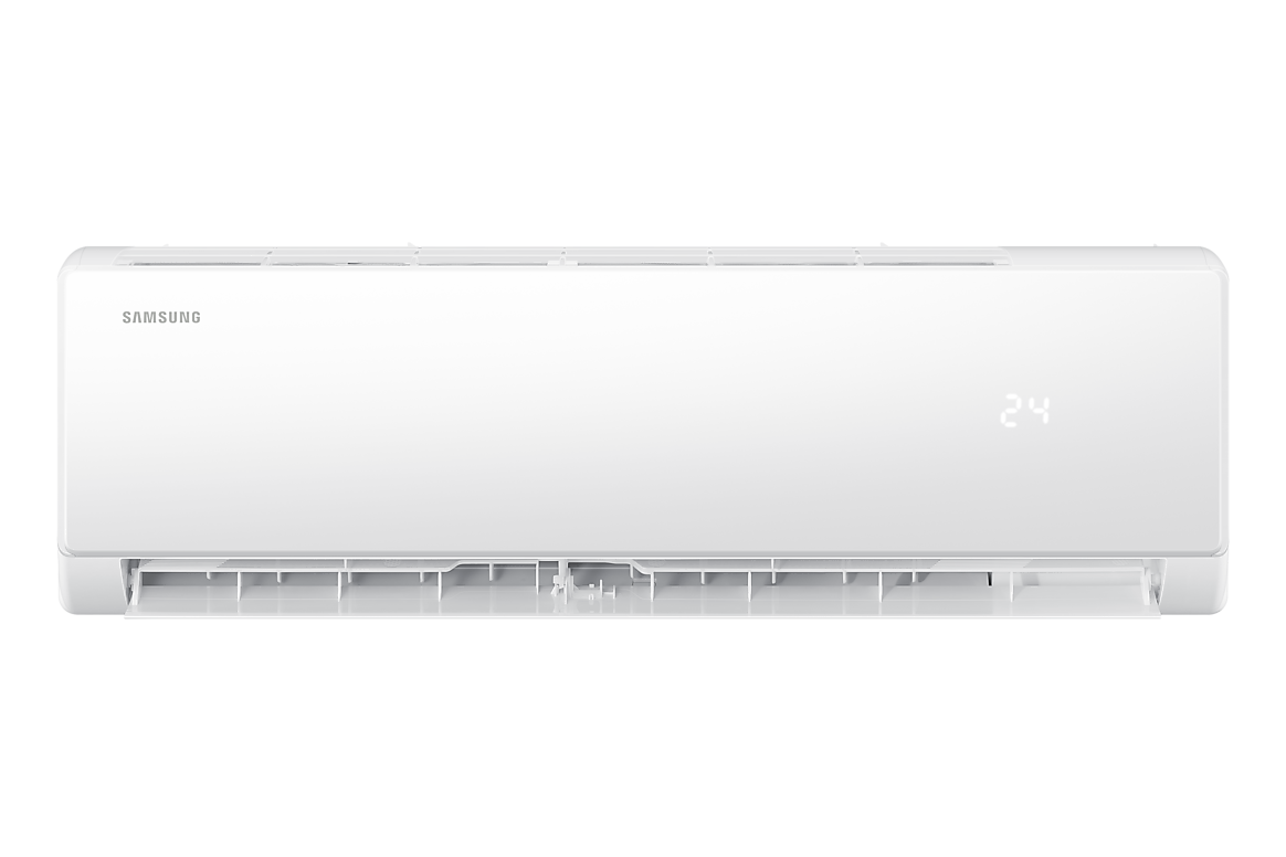 Mặt trước dàn lạnh màu trắng, cánh gió mở Samsung F-AR40H12D0BT
