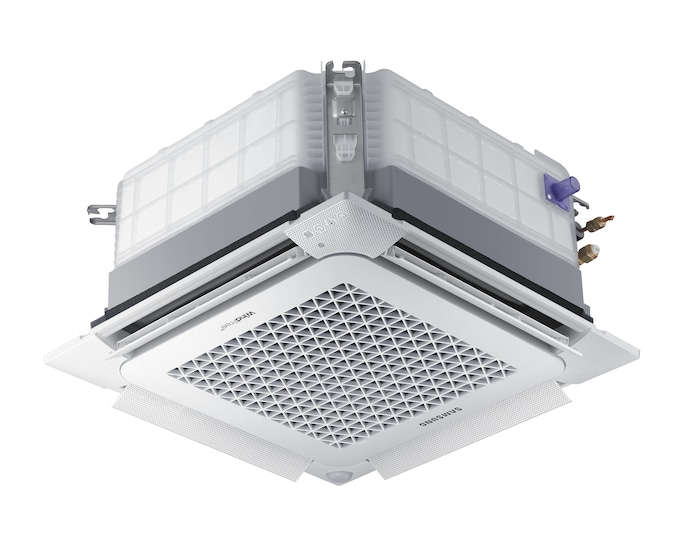 Dàn lạnh Samsung Multi cassette 4 hướng mini WindFree™ AJ026TNNDKH/EA, góc nghiêng với cửa gió mở