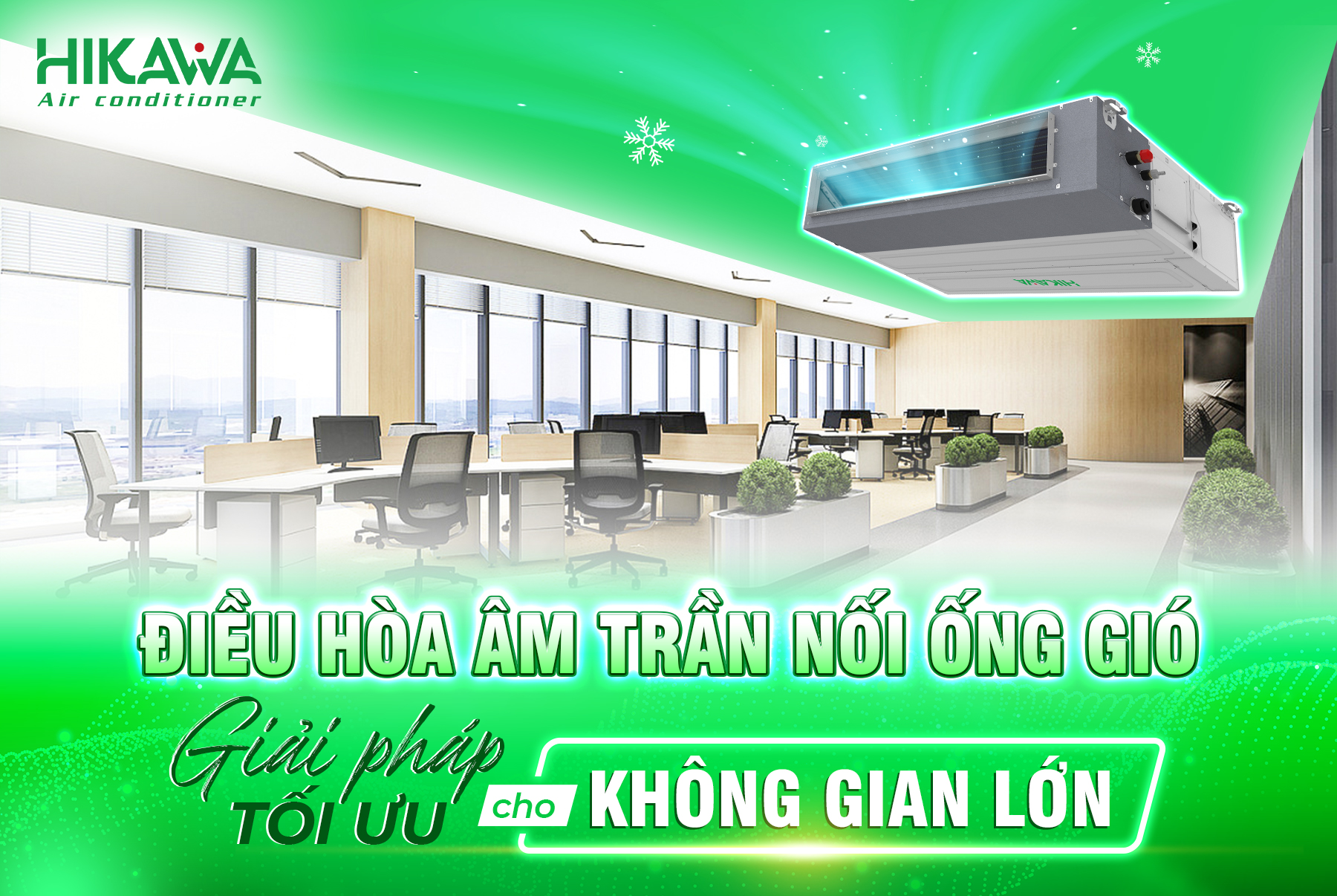 Minh họa cách bố trí máy lạnh HI-DC30MT/HO-DC30MT
