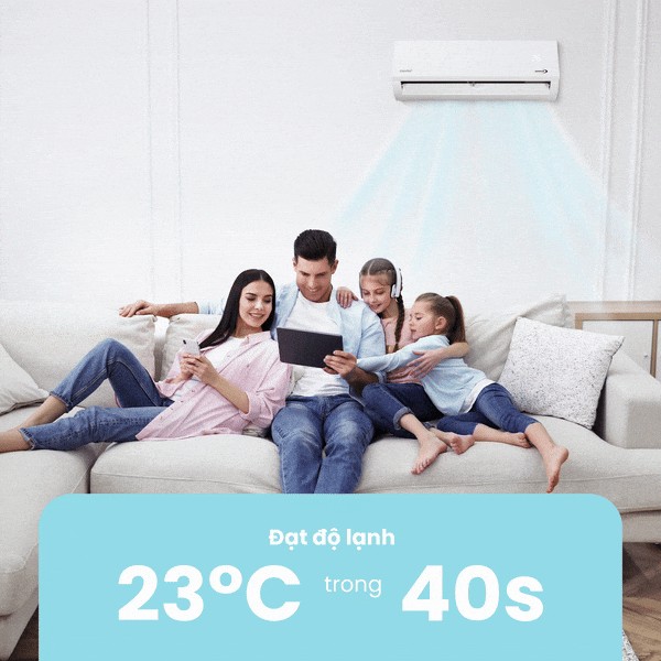 Minh họa tăng tốc làm mát khi cần trên trang máy lạnh Comfee CFS-28VAF