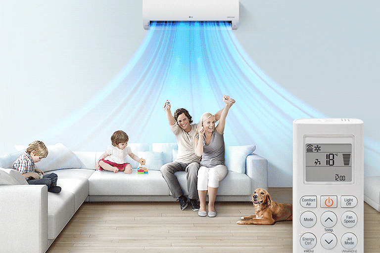 Hình minh họa làm mát và điều khiển từ xa trong nội dung kiểm soát năng lượng LG