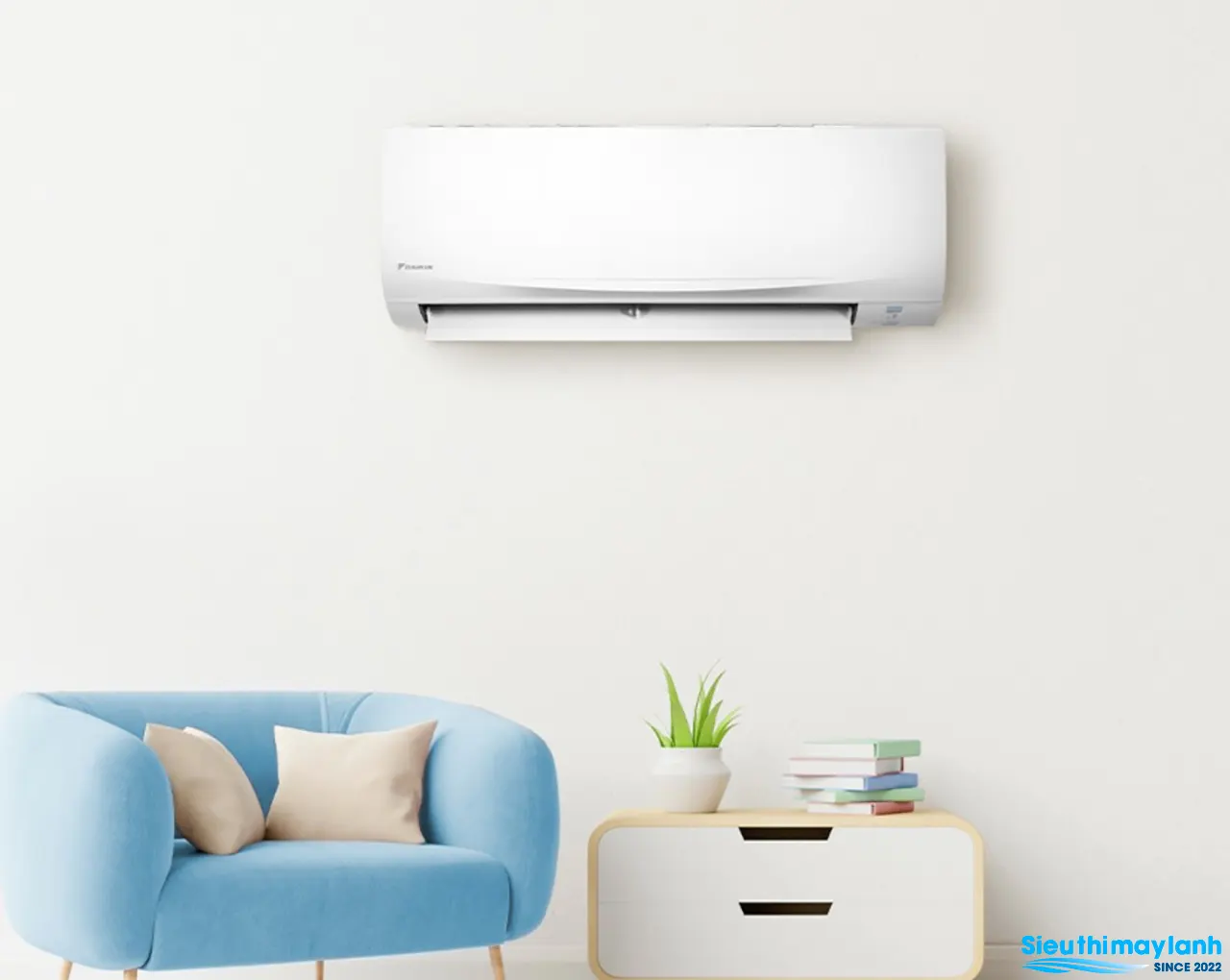 Minh họa Daikin FTF50XV1V bố trí trong phòng