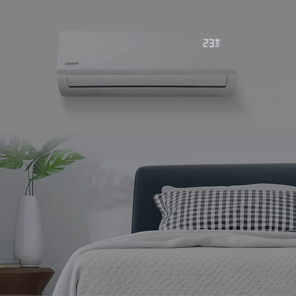 Minh họa hiển thị nhiệt độ và thao tác hằng ngày trên trang máy lạnh Comfee CFS-10FWFF-V