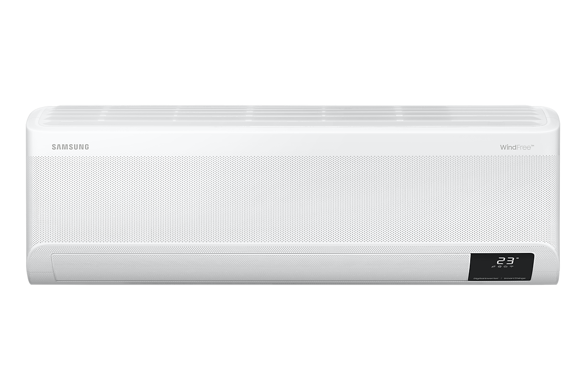 Mặt trước dàn lạnh màu trắng, cánh gió đóng Samsung F-AR18CYFAA-4G
