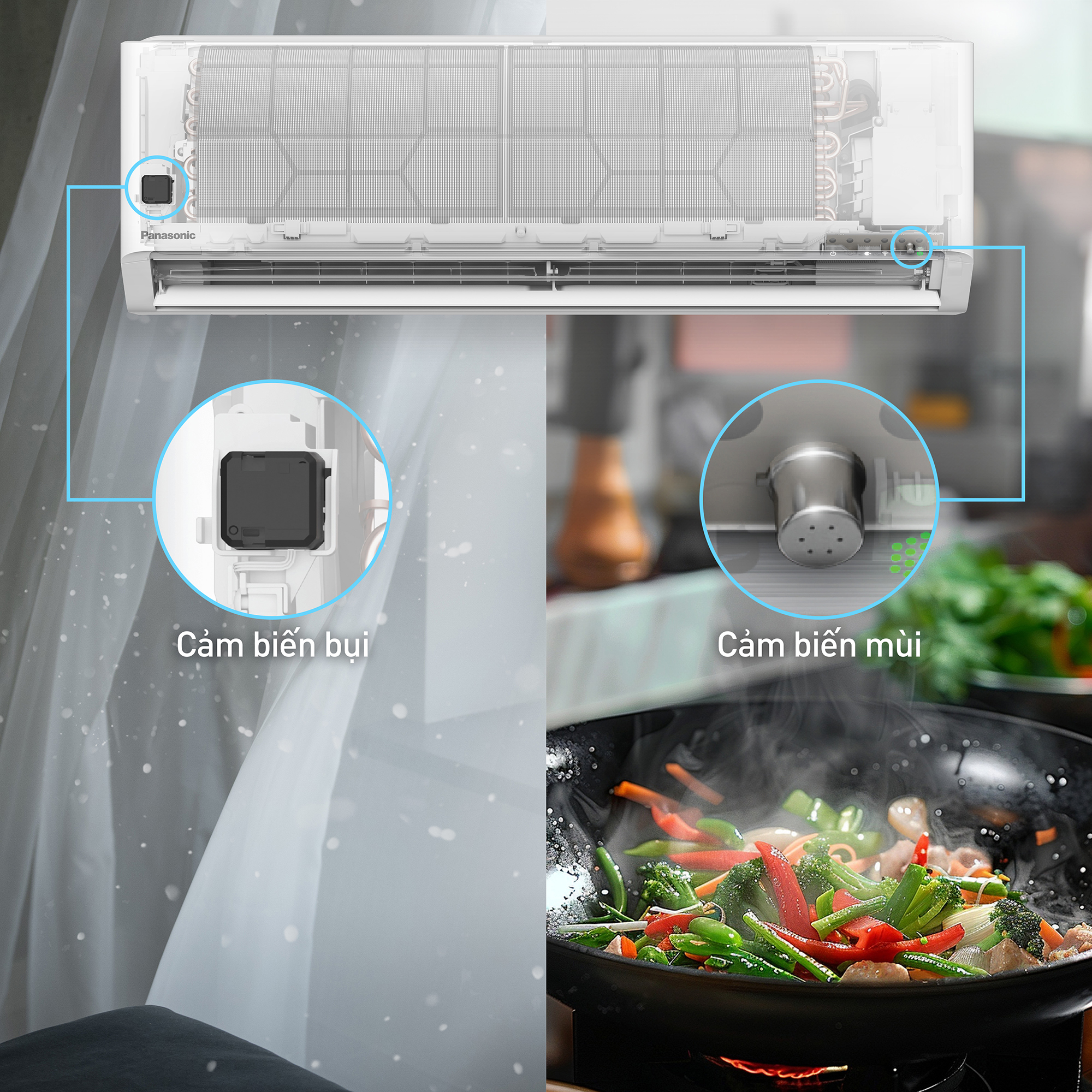 Cảm biến bụi và mùi theo dõi những thay đổi khó quan sát trên máy lạnh Panasonic XZ18BKH-8