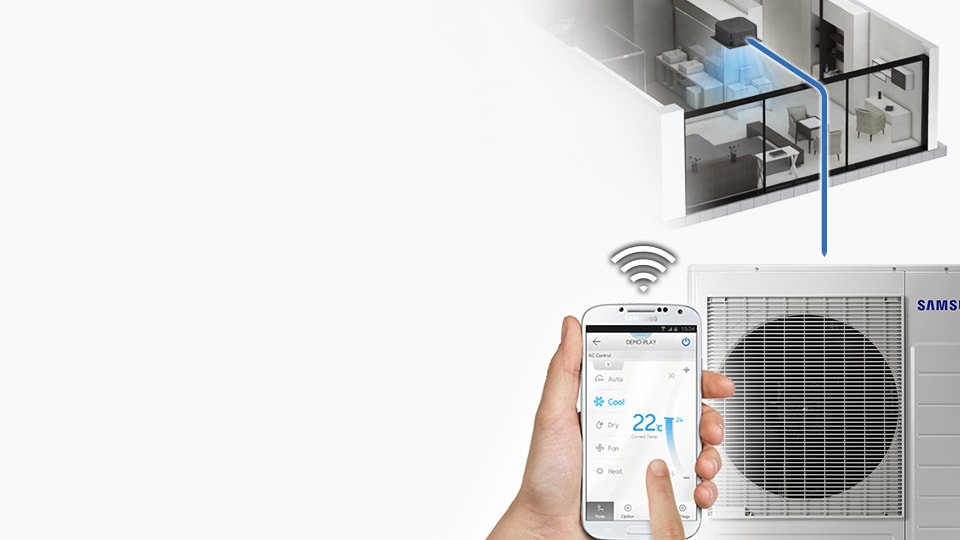 Tùy chọn điều khiển qua Wi-Fi - minh họa Samsung AM060TXMNKC/EA