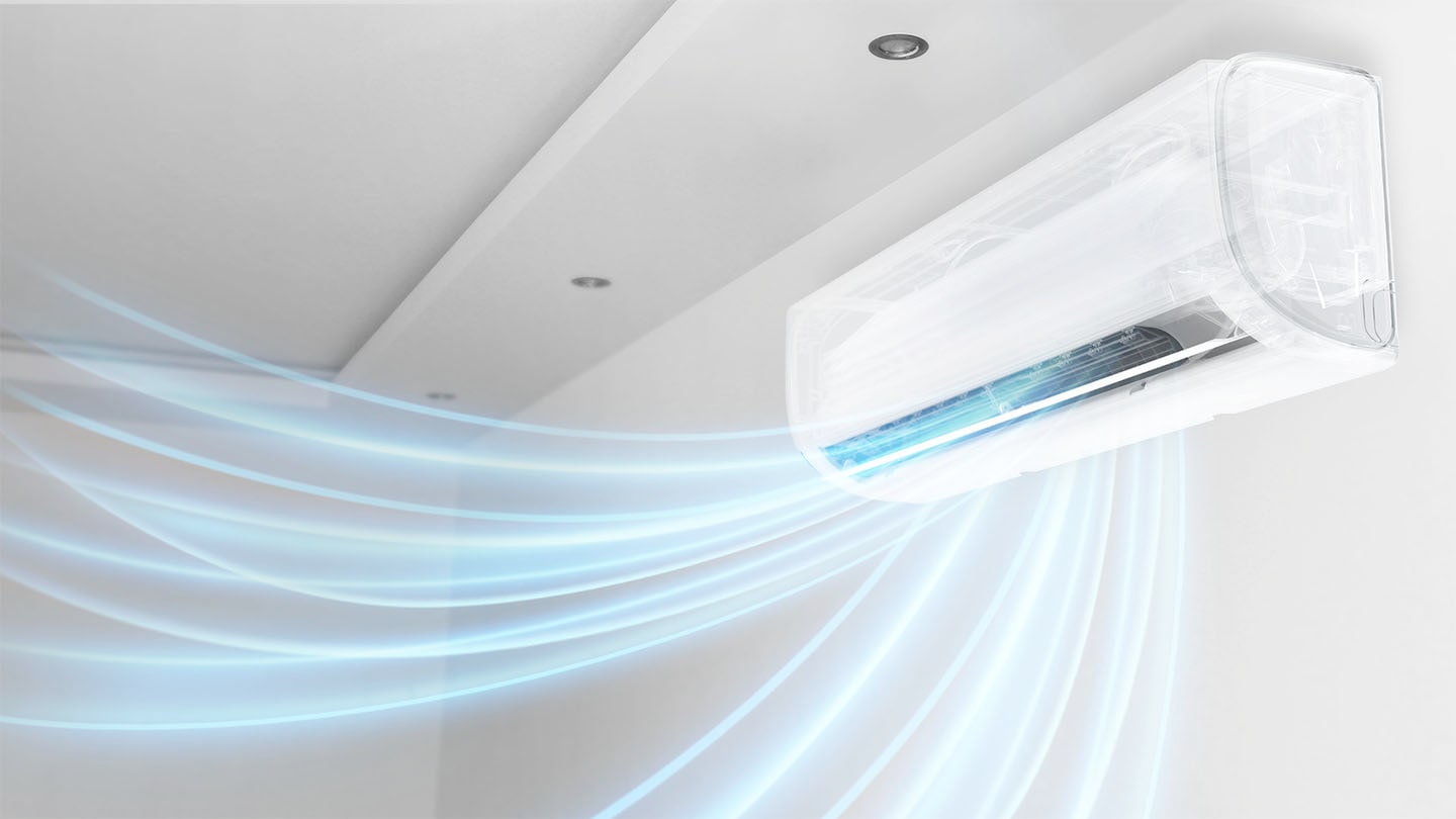 Minh họa đảo gió tự động lên xuống của Samsung