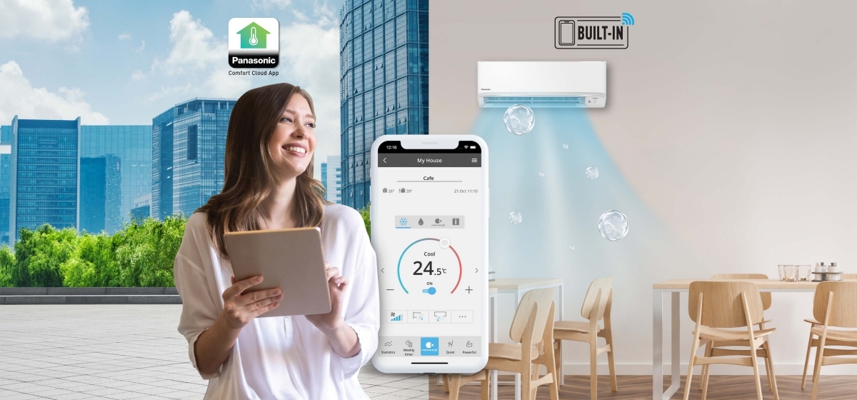 Wi-Fi tích hợp, quản lý bằng Comfort Cloud