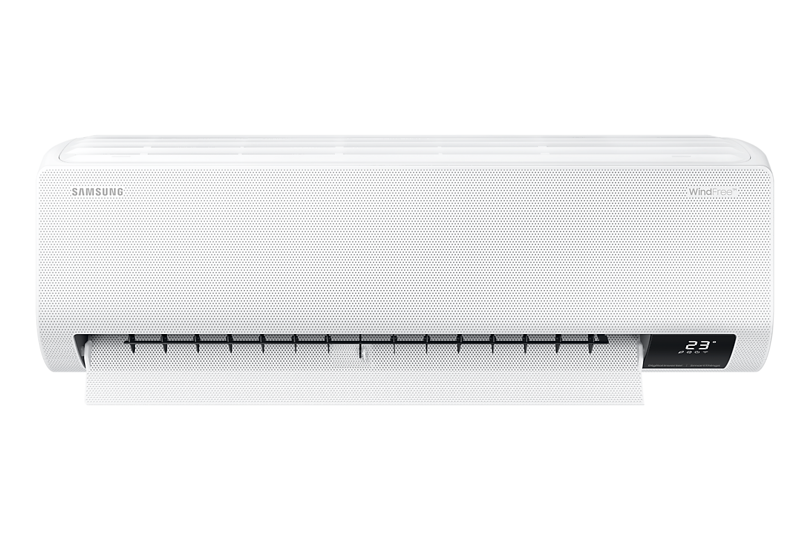 Mặt trước dàn lạnh màu trắng, cánh gió mở Samsung F-AR18CYFCA-4G