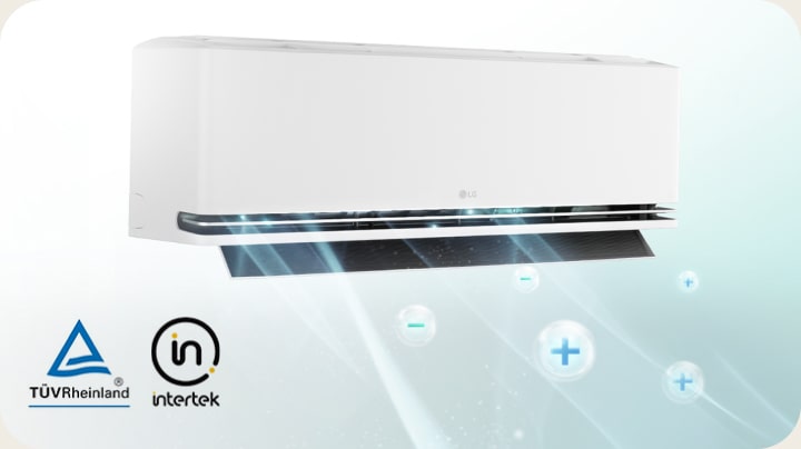 Hình minh họa Plasmaster Ionizer++ và các biểu trưng thử nghiệm