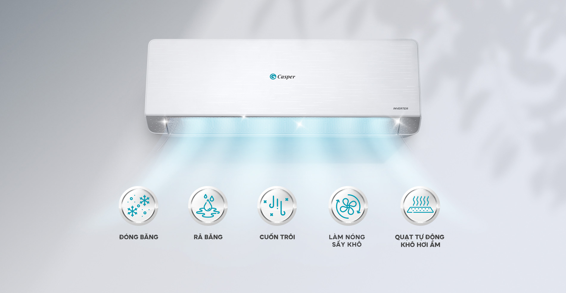 iClean hỗ trợ làm sạch và làm khô dàn lạnh – Casper QH-18IU36A