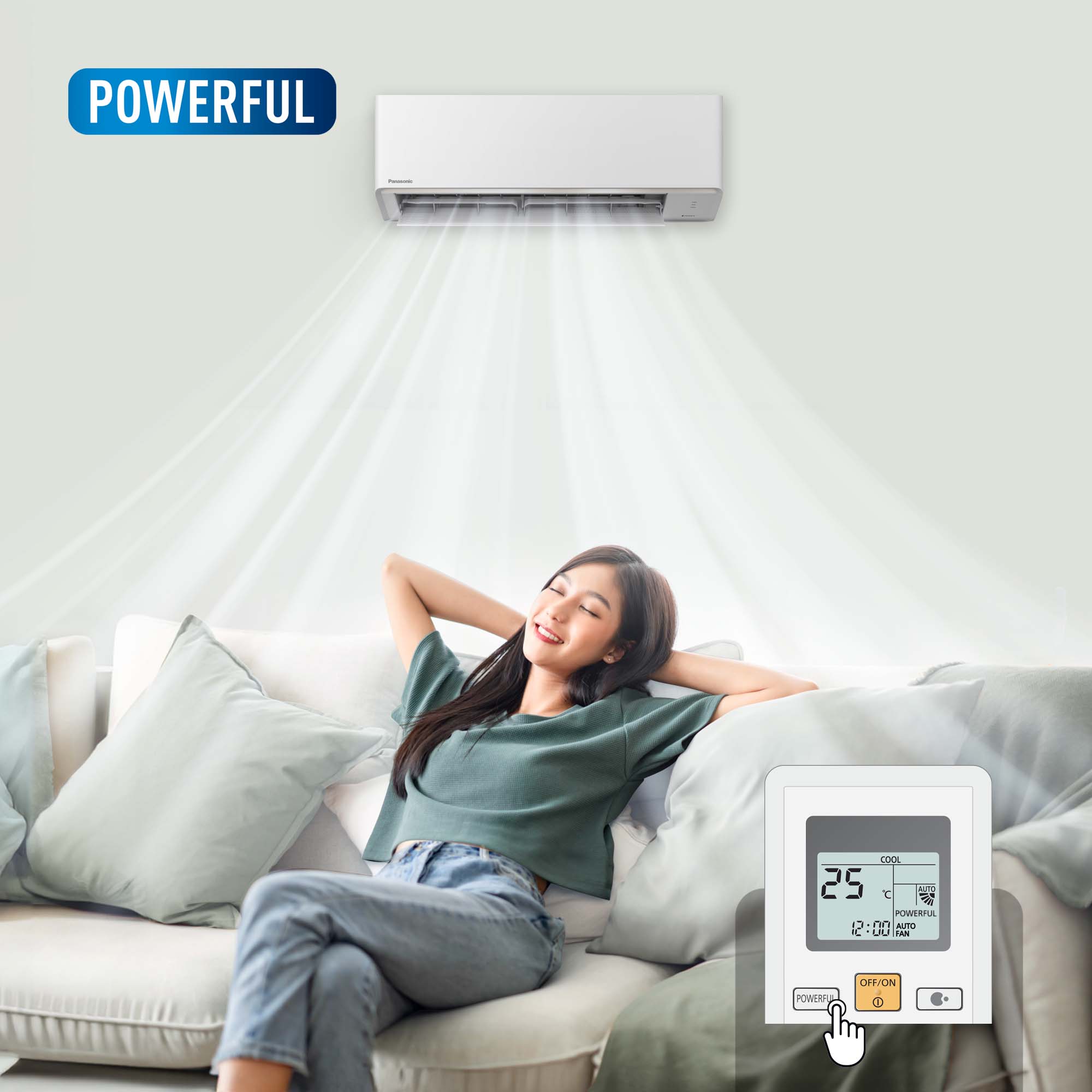 POWERFUL ưu tiên khả năng làm mát mạnh trên máy lạnh Panasonic N18AKH-8