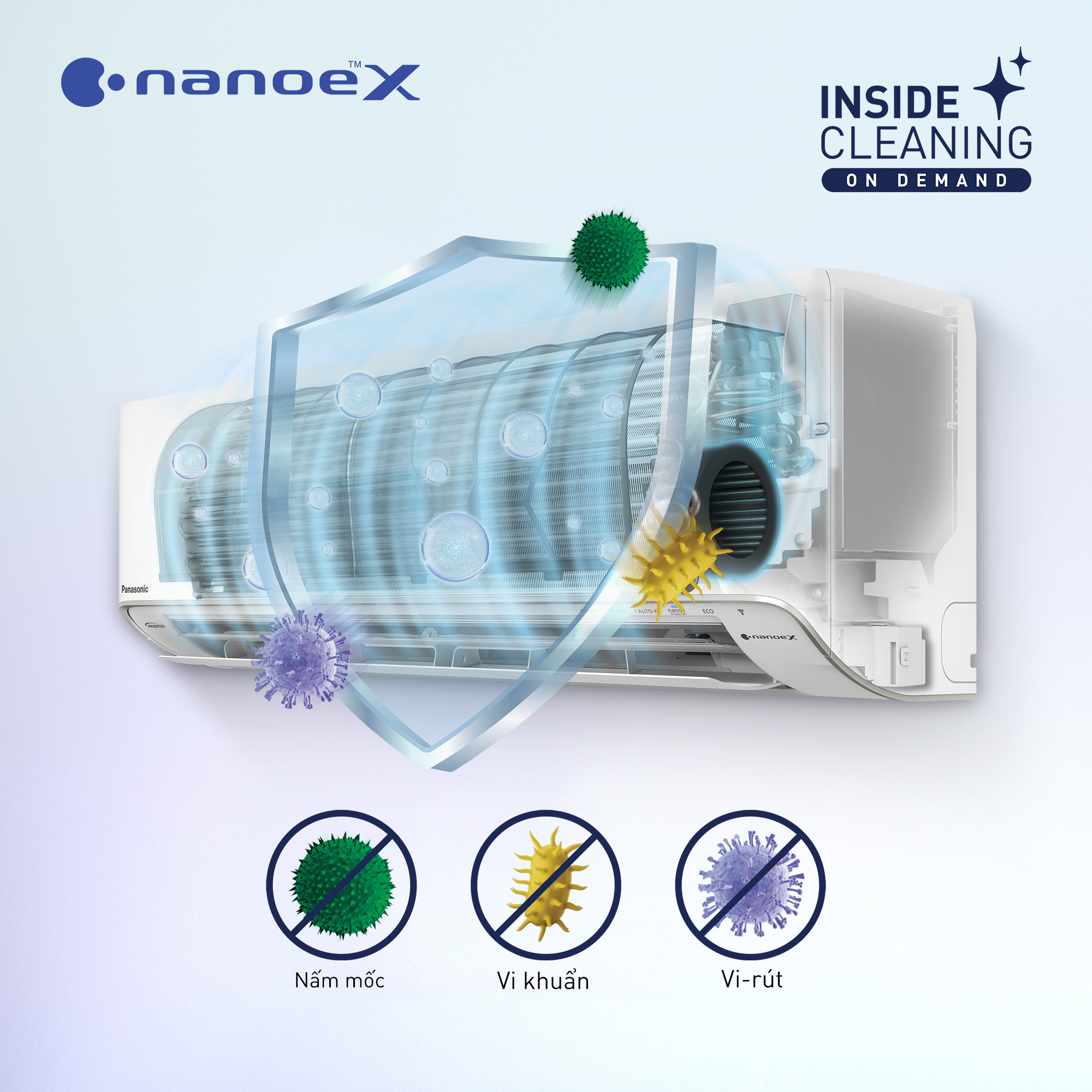 Chạy vệ sinh bên trong khi cần chăm sóc dàn lạnh trên máy lạnh Panasonic XU9ZKH-8
