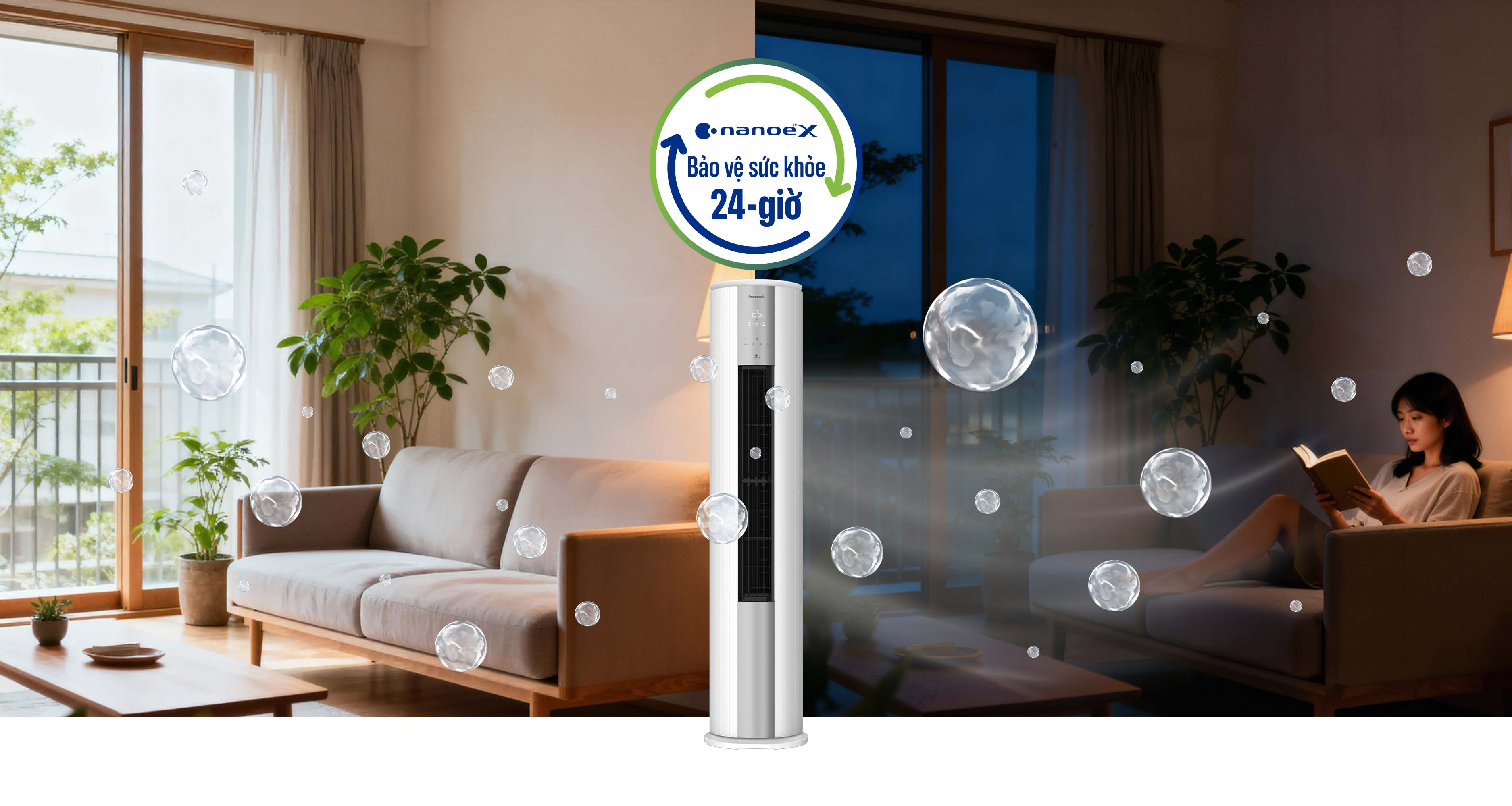 Duy trì nanoe™ X ngay cả khi không làm mát trên máy lạnh Panasonic NZ24CF1H-8H