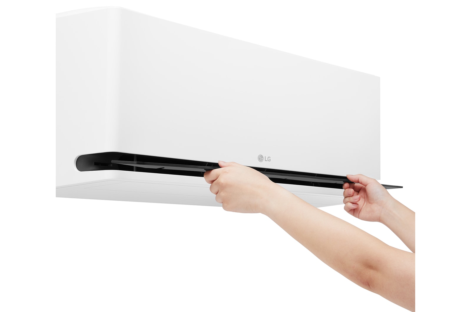 Minh họa thao tác trên cửa gió phía trước trên trang LG IDC24M2