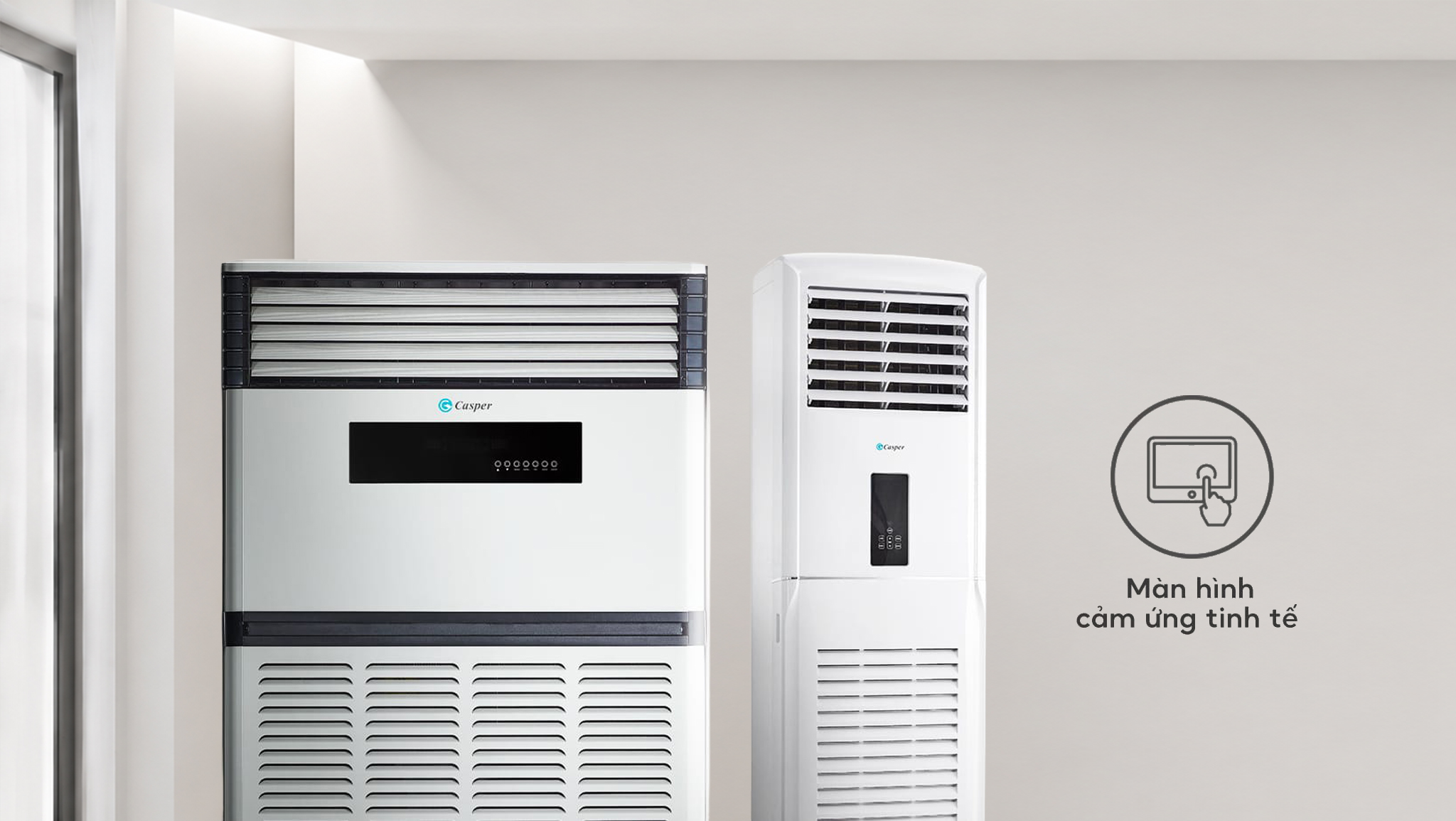 Minh họa màn hình cảm ứng tích hợp trên thân máy của Casper FC-24FS36